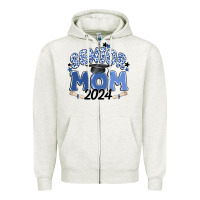 Oatmeal Heather senior mom 2024 Zipper Hoodie - MaliasSmallBusiness