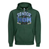Sports Green senior mom 2024 Zipper Hoodie - MaliasSmallBusiness