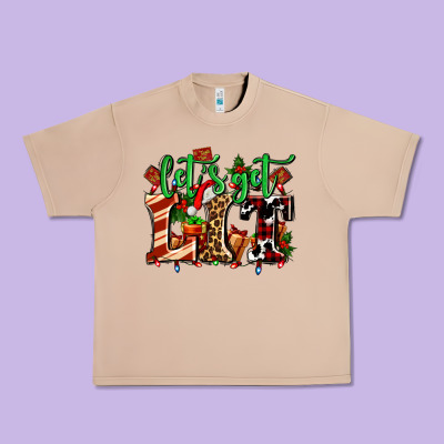 Lets Get Lit With Christmas Urban Heavy Tee Designed By Adodesignshop