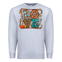 Heather Grey Fall Autumn Leopard Love Premium Sweatshirt - LillyAllenDesigns