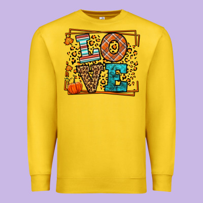 Fall Autumn Leopard Love Premium Sweatshirt Designed By Lillyallendesigns