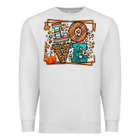Oatmeal Heather Fall Autumn Leopard Love Premium Sweatshirt - LillyAllenDesigns