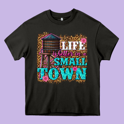 Life Is Better In A Small Town Heavy Core Tee Designed By Texasbilliewilder