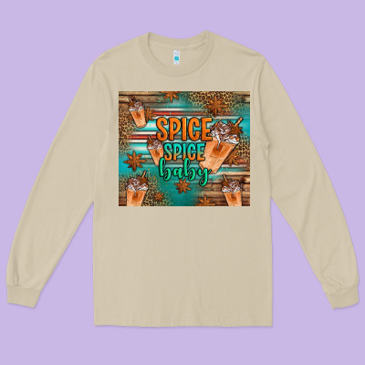 Spice Spice Baby Pumpkin Spice Latte Long Sleeve Tee Designed By Jasminsmagicworld