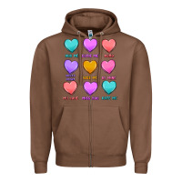 Chestnut valentine's day candy hearts Zipper Hoodie - MaliasSmallBusiness