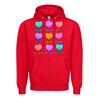 Red valentine's day candy hearts Zipper Hoodie - MaliasSmallBusiness