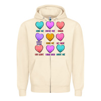 Sandshell valentine's day candy hearts Zipper Hoodie - MaliasSmallBusiness