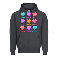 Smoke valentine's day candy hearts Zipper Hoodie - MaliasSmallBusiness