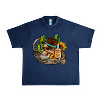Navy cowboy cactus  sunflowers whiskey Urban Heavy Tee - AdoDesignShop