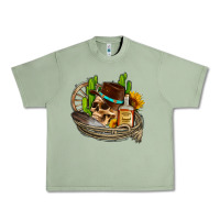 Oil Green cowboy cactus  sunflowers whiskey Urban Heavy Tee - AdoDesignShop