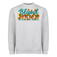 Heather Grey Blessed Mama Heavyweight Sweatshirt - Artiststas