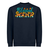 Navy Blessed Mama Heavyweight Sweatshirt - Artiststas