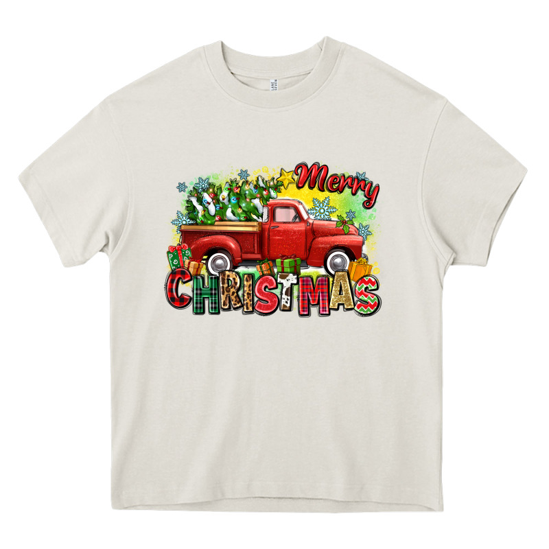 Merry Christmas Truck Heavy Core Tee by Zillion Design Studio | Teevron