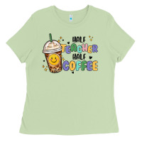 Matcha half teacher half coffee Ladies Tee - MaliasSmallBusiness