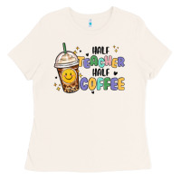 Bone half teacher half coffee Ladies Tee - MaliasSmallBusiness