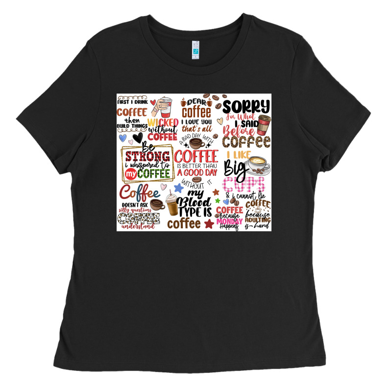 Funny Coffee Quotes Ladies Tee by MaliasSmallBusiness | Teevron