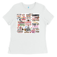 White funny coffee quotes Ladies Tee - MaliasSmallBusiness