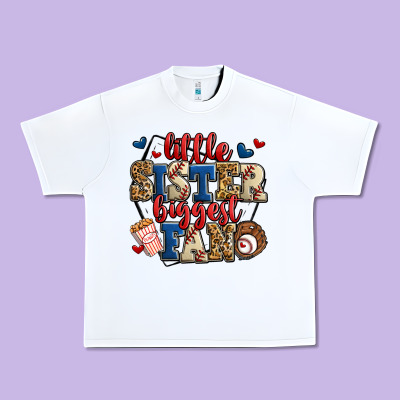 Little Sister Biggest Fan Baseball Urban Heavy Tee Designed By Jasminsmagicworld