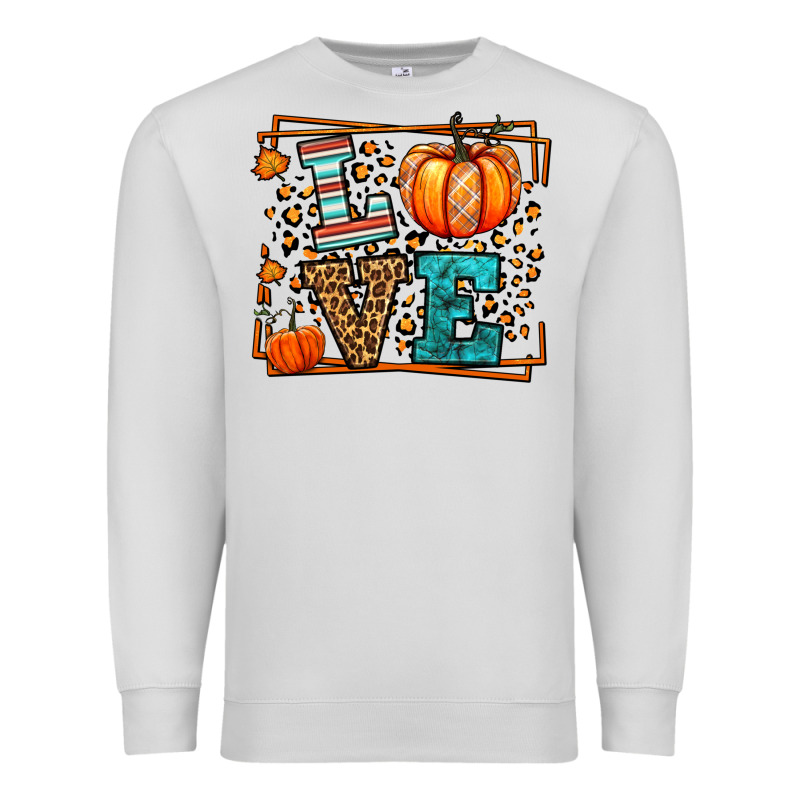 Fall Autumn Leopard Love Pumpkin Premium Sweatshirt by LillyAllenDesigns | Teevron