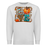 Dove Grey Fall Autumn Leopard Love Pumpkin Premium Sweatshirt - LillyAllenDesigns