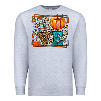 Heather Grey Fall Autumn Leopard Love Pumpkin Premium Sweatshirt - LillyAllenDesigns