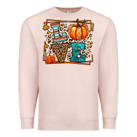 Pale Pink Fall Autumn Leopard Love Pumpkin Premium Sweatshirt - LillyAllenDesigns