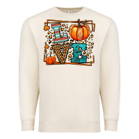 Sandshell Fall Autumn Leopard Love Pumpkin Premium Sweatshirt - LillyAllenDesigns