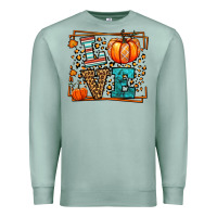 Seafoam Fall Autumn Leopard Love Pumpkin Premium Sweatshirt - LillyAllenDesigns