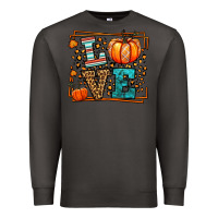 Smoke Fall Autumn Leopard Love Pumpkin Premium Sweatshirt - LillyAllenDesigns