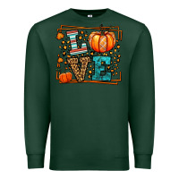 Sports Green Fall Autumn Leopard Love Pumpkin Premium Sweatshirt - LillyAllenDesigns
