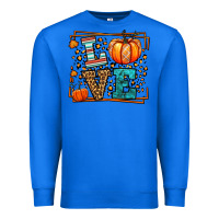 True Royal Fall Autumn Leopard Love Pumpkin Premium Sweatshirt - LillyAllenDesigns