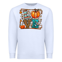 White Fall Autumn Leopard Love Pumpkin Premium Sweatshirt - LillyAllenDesigns