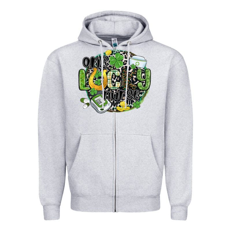 One Lucky Nurse Zipper Hoodie by MaliasSmallBusiness | Teevron
