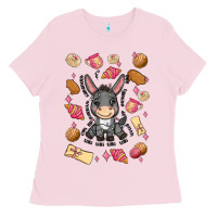 Bubblegum Pink mi donkey mexican concha Ladies Tee - MaliasSmallBusiness