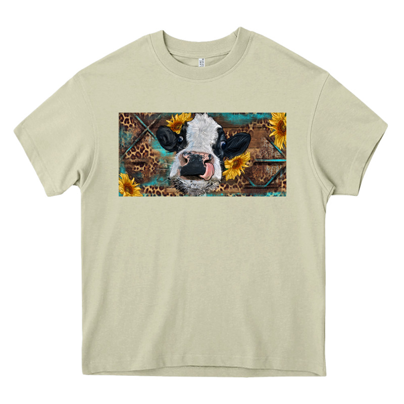 Baby Cow With Sunflower And Leopard Heavy Core Tee by RanaPortraitStore | Teevron