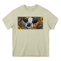 Mossy Baby cow with sunflower and leopard Heavy Core Tee - RanaPortraitStore