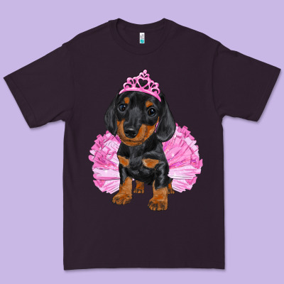 Premium Tee Balerina Dachshund With Tutu