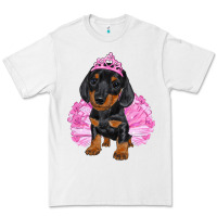 White Balerina Dachshund With Tutu Premium Tee - RanaPortraitStore