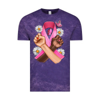 Breast Cancer Fist Daisy Butterfly Vintage Tee | Teevron