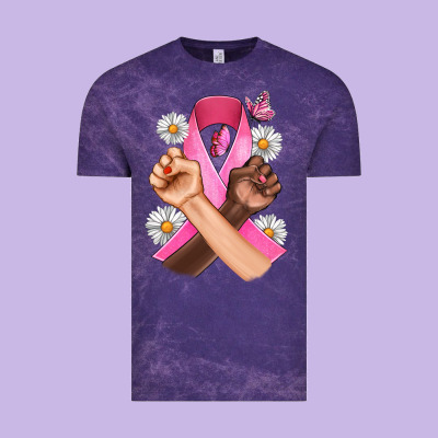 Breast Cancer Fist Daisy Butterfly Vintage Tee Designed By Artiststas