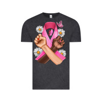 Vintage Black Breast Cancer Fist Daisy Butterfly Vintage Tee - Artiststas