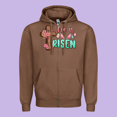 He Is Risen Zipper Hoodie Designed By Maliassmallbusiness