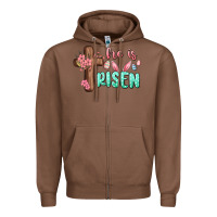 Chestnut he is risen Zipper Hoodie - MaliasSmallBusiness