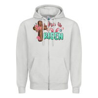 Dove Grey he is risen Zipper Hoodie - MaliasSmallBusiness