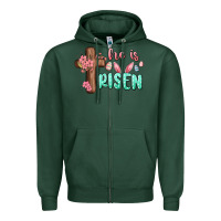 Sports Green he is risen Zipper Hoodie - MaliasSmallBusiness