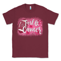 Burgundy tackle cancer football leopard Classic Tee - AdoDesignShop