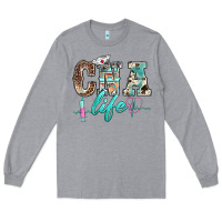 Heather Grey western nurse cna life Long Sleeve Tee - BarkalooDesign