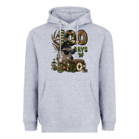 Heather Grey 100 days of school hunting deer Heavyweight Hoodie - LillyAllenDesigns