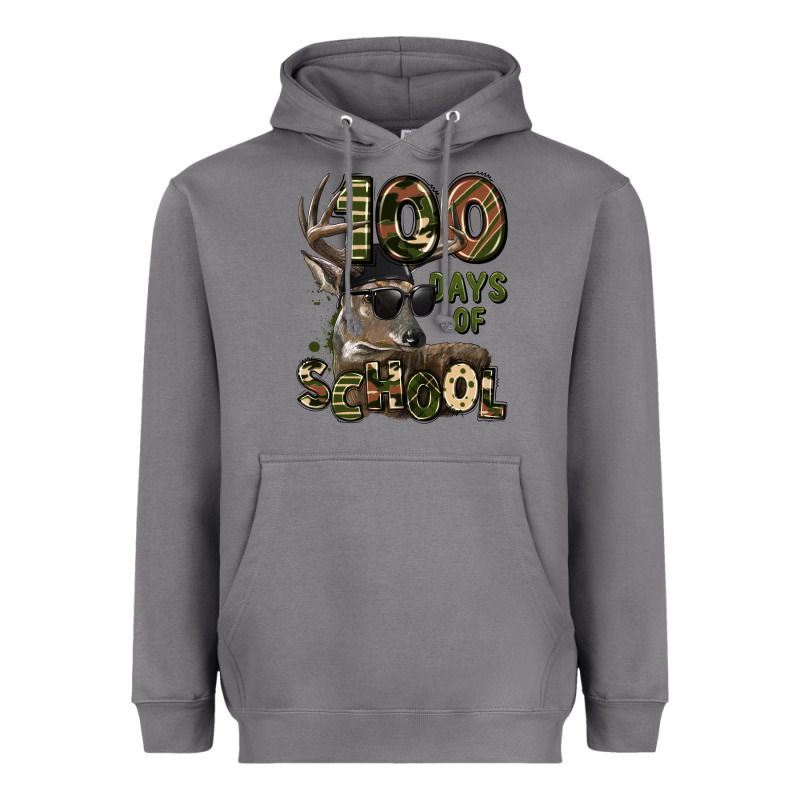 100 Days Of School Hunting Deer Heavyweight Hoodie by LillyAllenDesigns | Teevron
