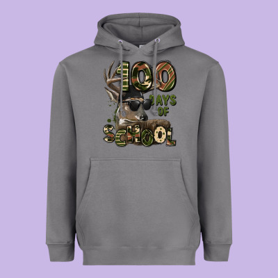 100 Days Of School Hunting Deer Heavyweight Hoodie Designed By Lillyallendesigns